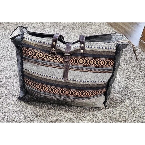 Myra XLarge Travel Canvas Leather Weekender Bag EUC - Picture 16 of 16